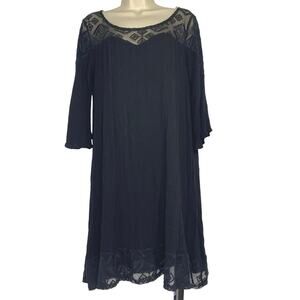 Naïf Anthropologie black Gauze Lace Dress women sz M